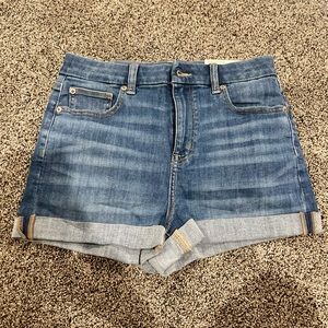 American Eagle Outfitters Curvy Hi-Rise Shortie Denim Jean Shorts